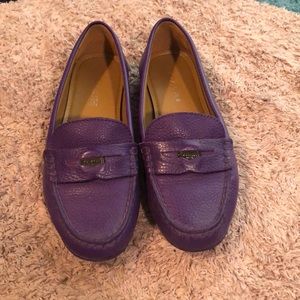 Purple Coach Penny Loafers